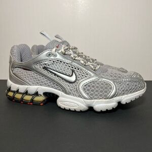 Mens VTG NIKE Air Zoom Spiridon Cage 2 Metallic Silver Athletic Shoes / Size 8.5